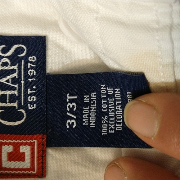 Size 3T toddler Chaps white long sleeve button-down shirt - Picture 5 of 13